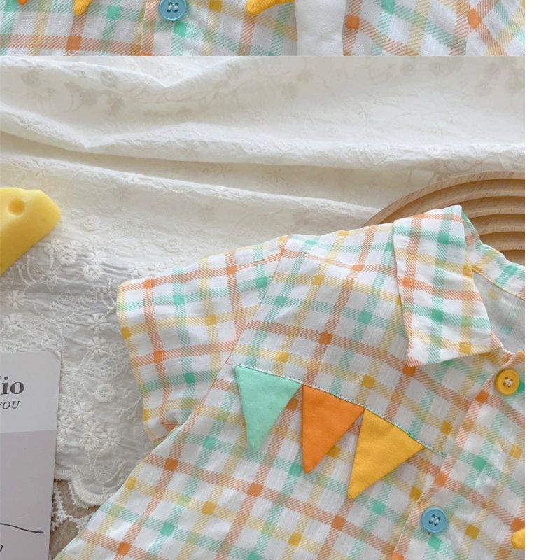 Bộ Áo Liền Quần Tay Ngắn In Hình Vịt Dễ Thương Thời Trang Mùa Hè Cho Bé