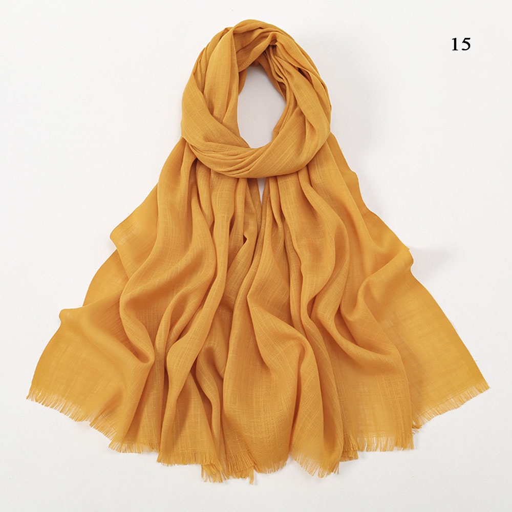 Khăn Trùm Đầu Bằng Cotton Mềm Mại Màu Trơn Đa Năng Phong Cách Hồi Giáo