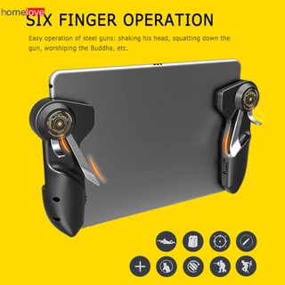 Bộ điều khiển trò chơi Pubg di động 6 ngón tay Bộ điều khiển trò chơi Pubg di động Tay cầm Nút nhắm L1r1 Bộ kích hoạt tay cầm chơi game bắn súng cho máy tính bảng Ipad homelove