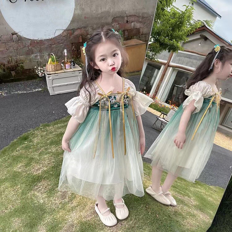 Đầm Hán Phục Phong Cách Trung Hoa Cổ Điển Mẫu Mới 2023 Kích Thước 110-160 Cho Bé Gái