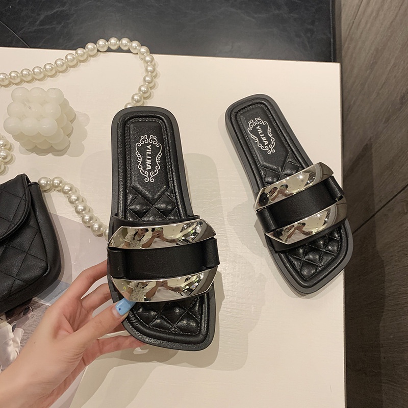 ZTAIXIELUA Dép Quai Ngang Khóa Vuông Thời Trang Mùa Hè Dành Cho Nữ