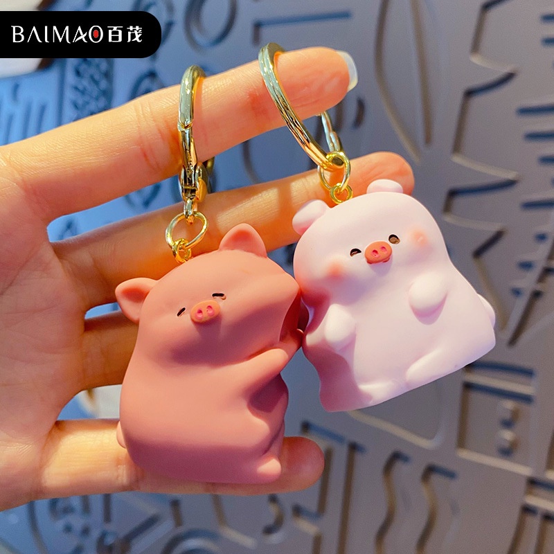 Set 2 Móc Khóa Hình Chú Heo Đáng Yêu Mới
