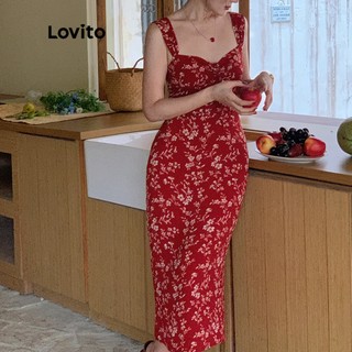 Đầm hoa Lovito boho cho nữ LNE11047 (màu đỏ)