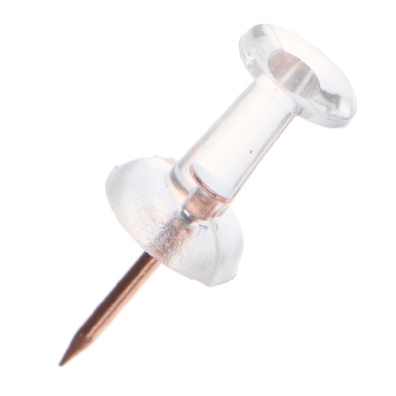 New 100pcs Transparent Rose Gold Push Pins Thumb Board Pins Drawing Wall Tacks