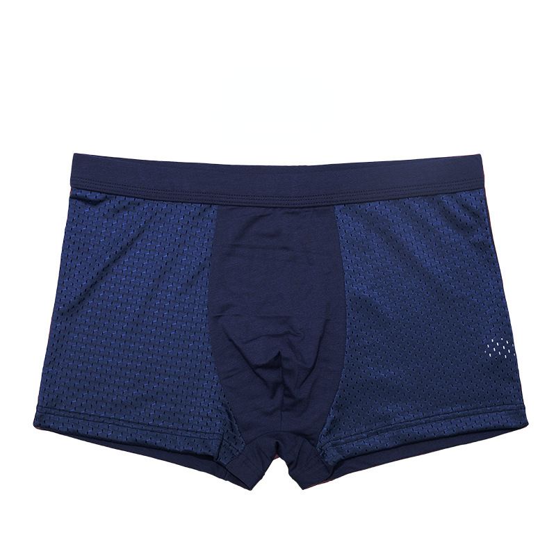 Quần Lót Boxer Vải Lụa Phối Lưới Thoáng Khí Thời Trang Cao Cấp Cho Nam