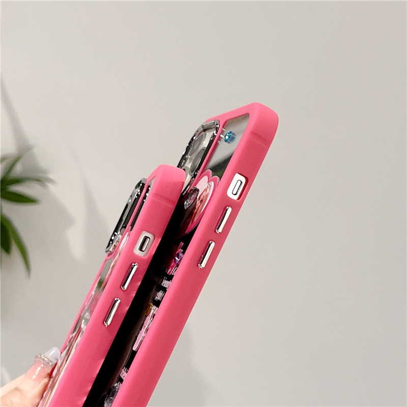Ốp Điện Thoại Silicone Chống Rơi Tích Hợp Gương Trang Điểm Cho iPhone 14 13 12 Pro Max 11