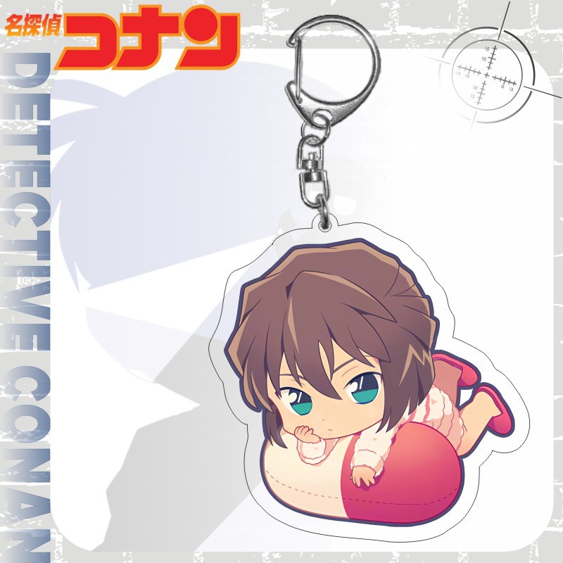 Ere1 thám tử lừng danh conan móc khóa anime chìa khóa acrylic túi dễ thương mặt dây chuyền phim hoạt hình ran haibara người hâm mộ bộ sưu tập quà tặng