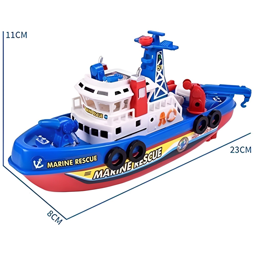 TOY WATER GUN BOAT BABY KIDS BATHING TOYS WITH LIGHT MARINE RESCUE SHIP FIRE ENGINE BOAT