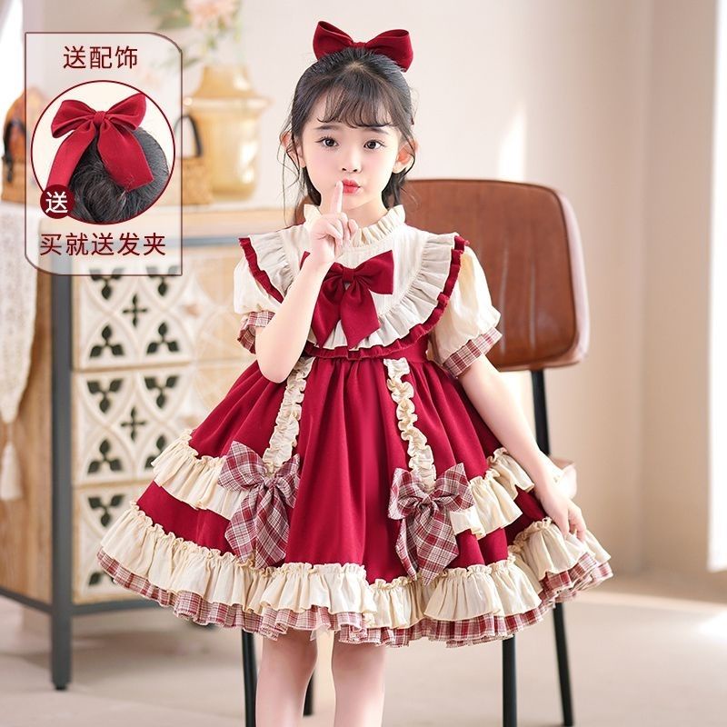 Đầm Công Chúa Phong Cách lolita Thời Trang Xuân Hè Cho Bé Gái