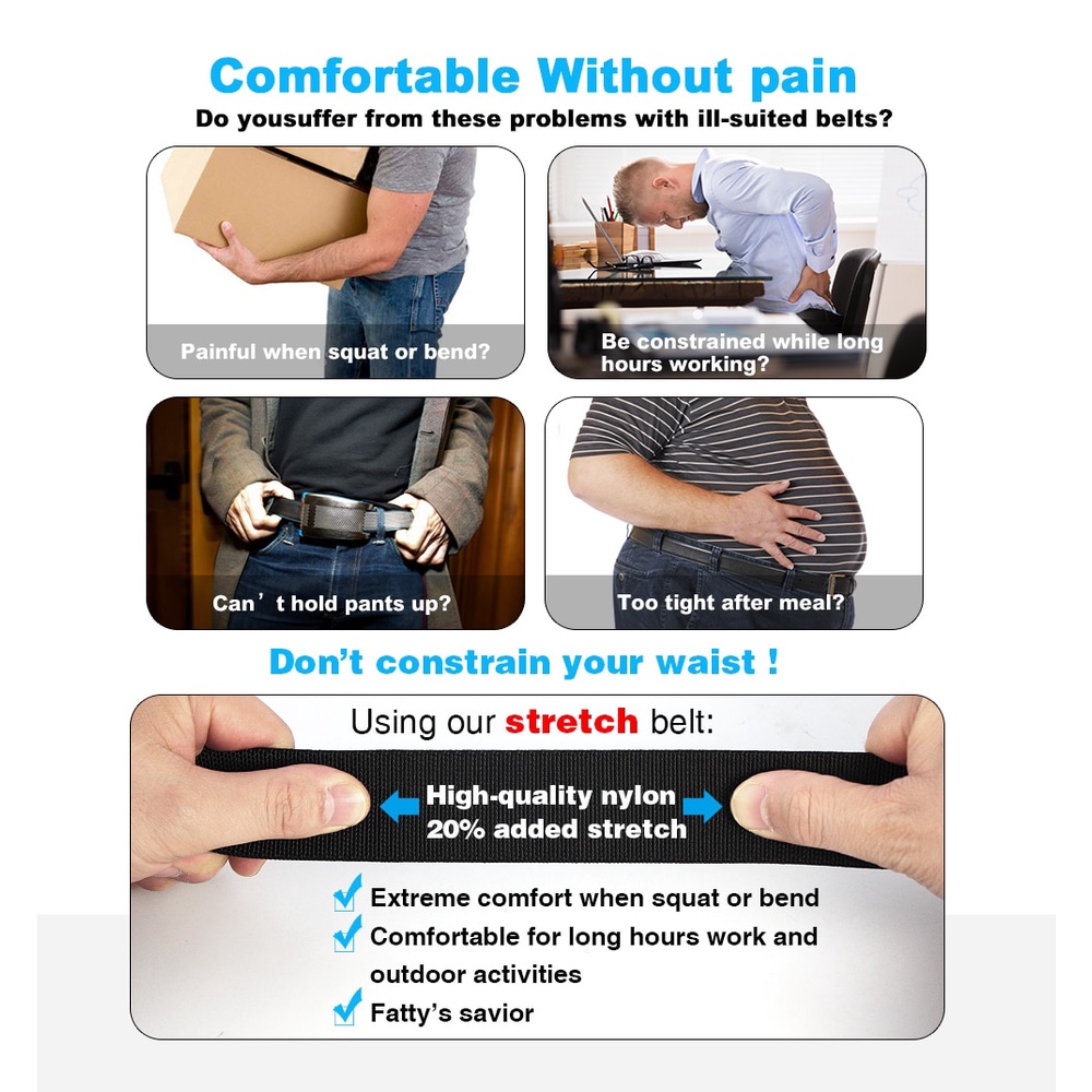 Thắt Lưng Vải Dù Quân Đội Co Giãn Khóa Kim Loại Tự Động Kích Thước 125Cm Mẫu Mới Dành Cho Nam