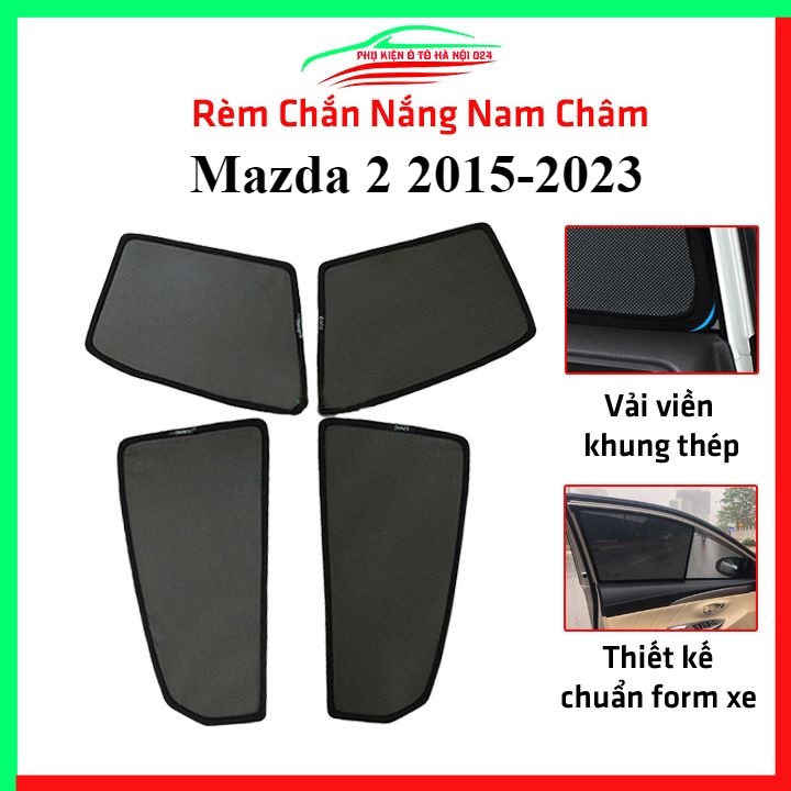 Bộ rèm chắn nắng Mazda 2 2015-2023 Sport cố định nam châm thuận tiện
