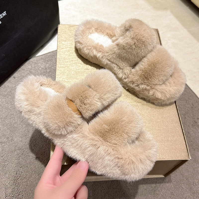 HHH  Dép Lông Đế Dày 2023NEW mùa hè dép quai hậu Xinh Chic Cái mới Phong cách ins B90H1U7 37Z230910