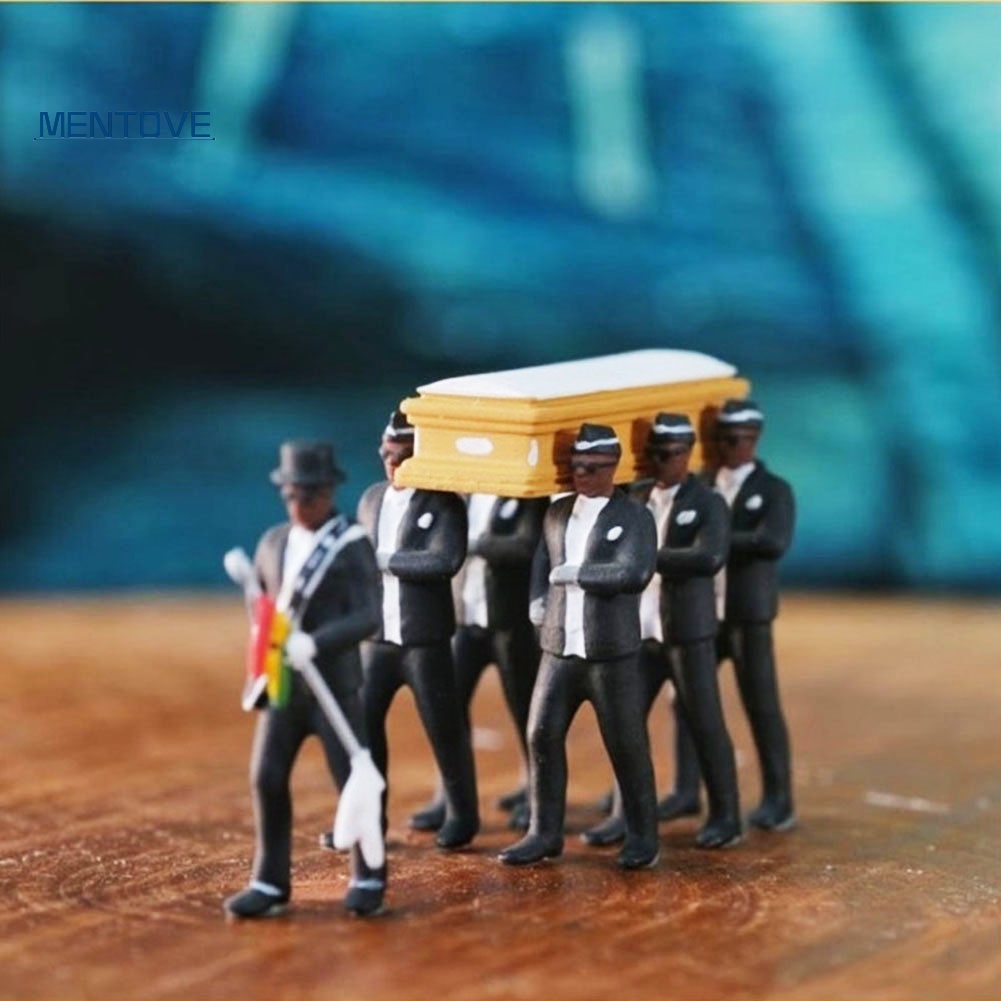 Toy_1 / 64 ghana quan tài tang lễ khiêu vũ pallbearer đội mô hình hành động hình trang trí xe