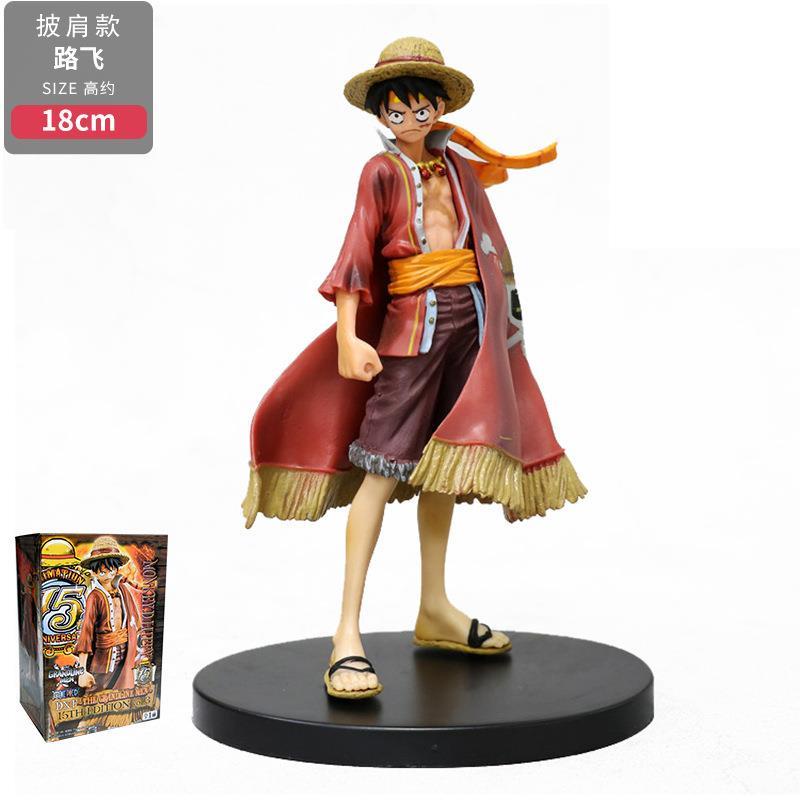 Phiên bản kỷ niệm 15 năm áo choàng đỏ luffy naruto hình anime mô hình búp bê trang trí quà tặng sinh nhật