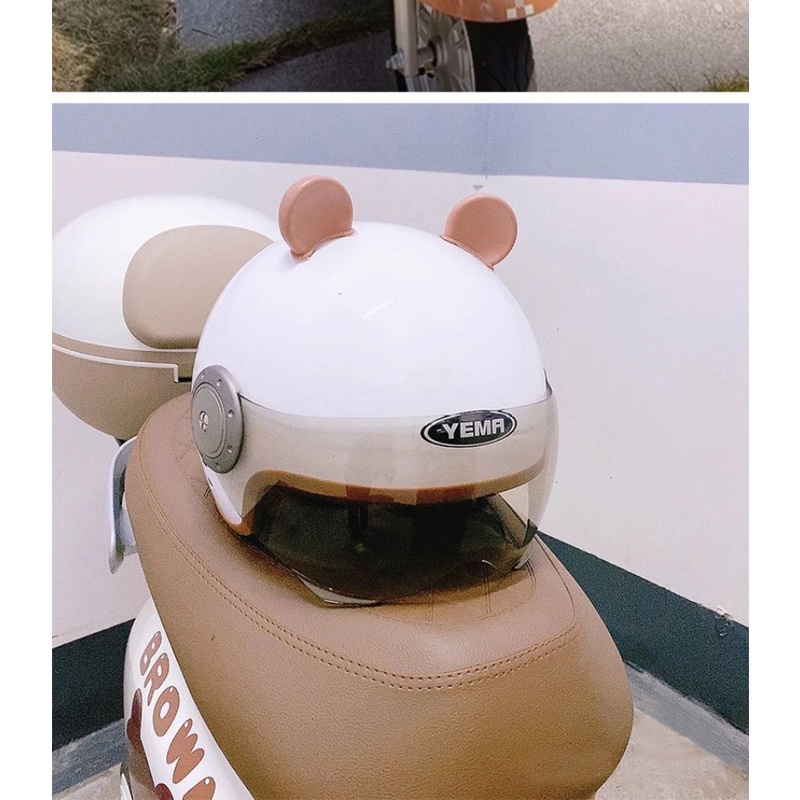 Miếng Dán Trang Trí Mũ Bảo Hiểm Hình Tai Gấu Dễ Thương