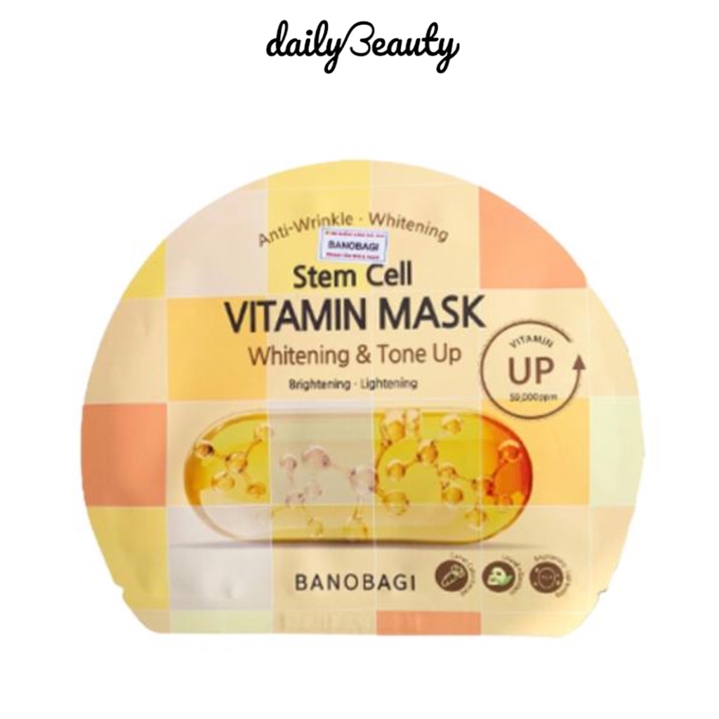 Mặt Nạ Dưỡng Ẩm Trắng Da BANOBAGI Stem Cell Vitamin Mask 30ml x 10 Miếng Daily Beauty