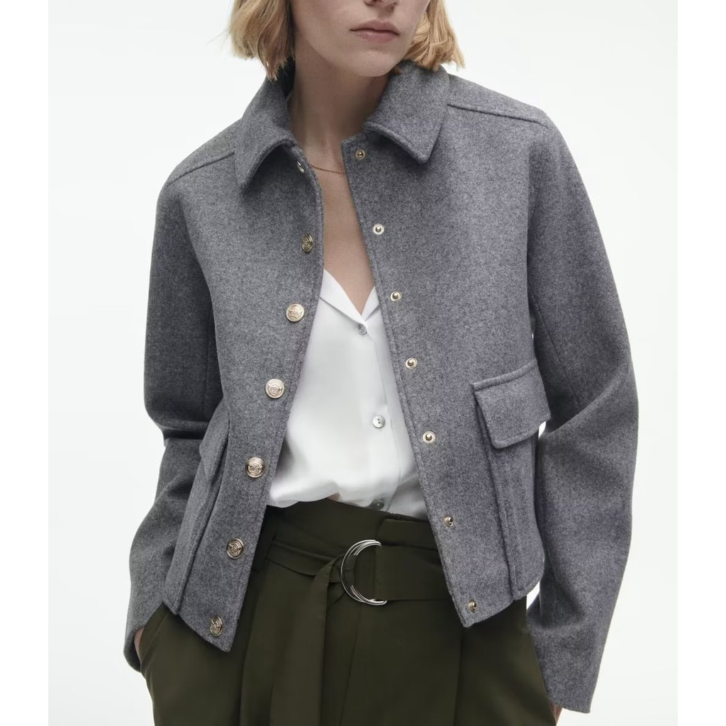 Zara mùa xuân mới ve áo giải trí áo khoác thẳng mềm 3046034