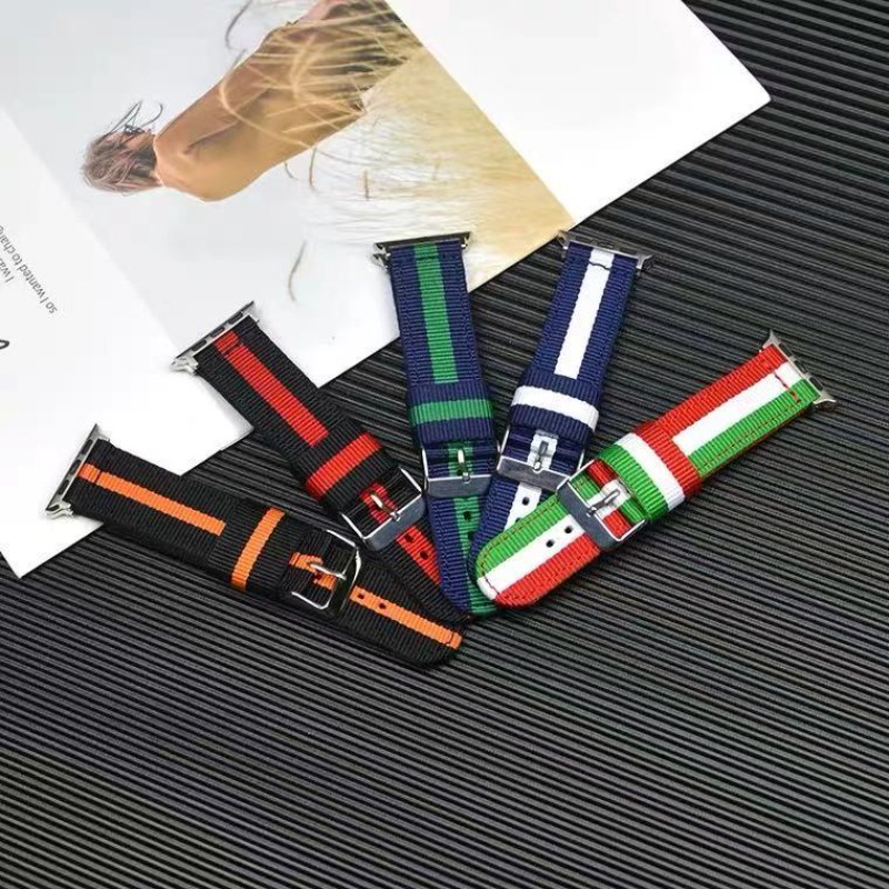 Cnagain nylon canvas strap cho apple watch ultra series 8/7/6/5/4/3/2/1 se vòng đeo tay bằng vải vòng đeo tay cho iwatch 49mm 45mm 41mm 44mm 40mm 42mm 38mm phụ kiện đồng hồ thông minh