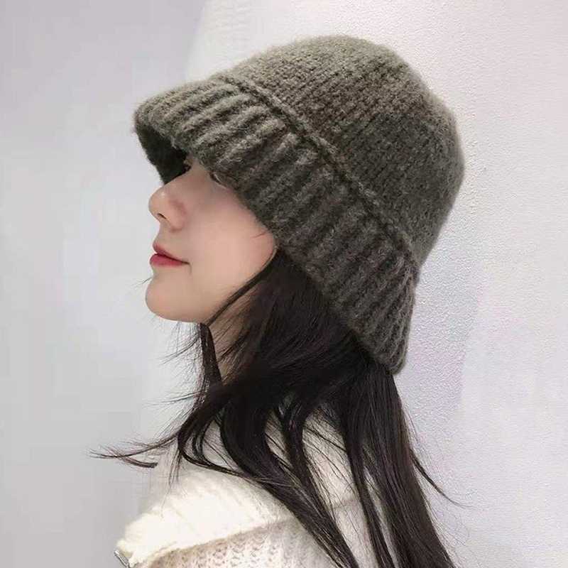 Thời trang bbyter mũ mùa đông cho phụ nữ dệt kim xô len mũ ấm dome panama đen trắng cổ điển mũ xô ngư dân