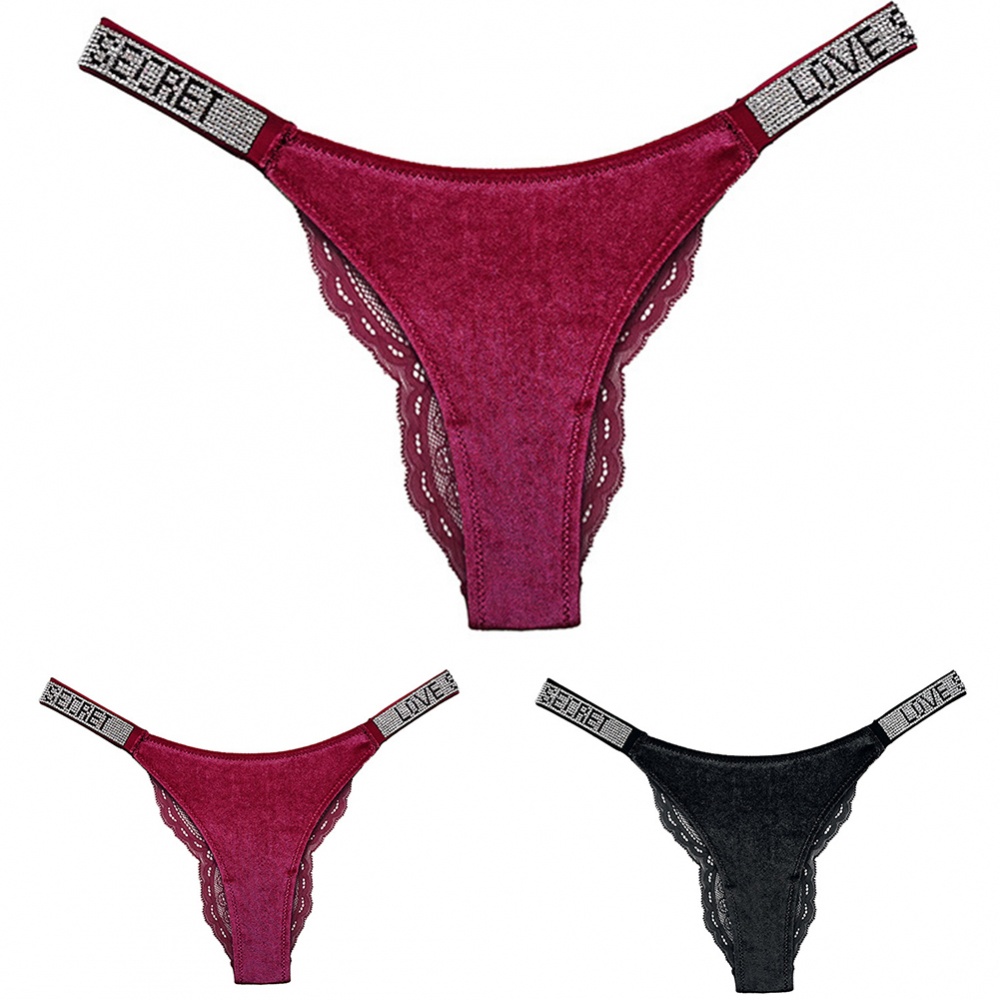 Womens thongs underpant velvet briefs all seasons g-string panties sexy