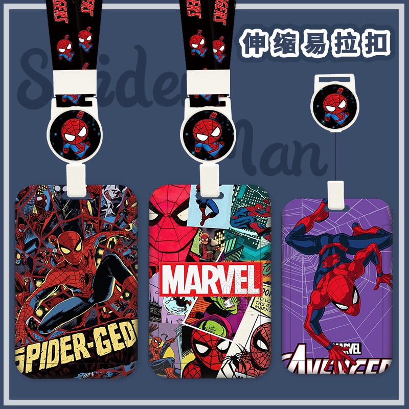2023 Bao Đựng Danh Thiếp Thẻ Tên Trong Suốt In Hình Spiderman Phong Cách Mỹ Siêu Bền Mịn Có Thể Thu Gọn
