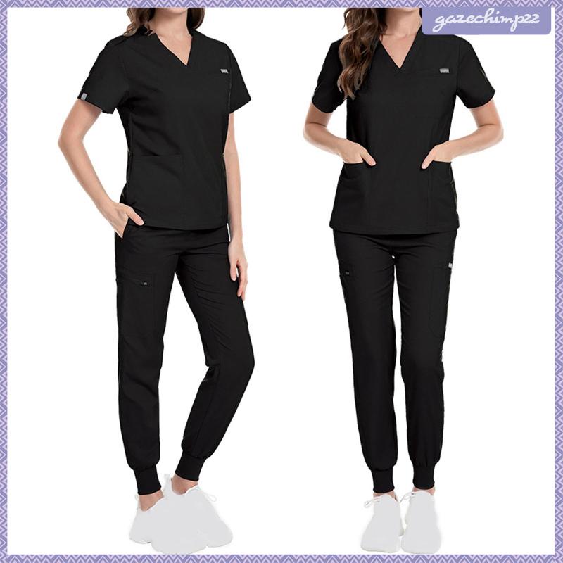 Uniforms scrub set nurse top pants bộ đồ làm việc cho cửa hàng thú cưng spa beauty salon