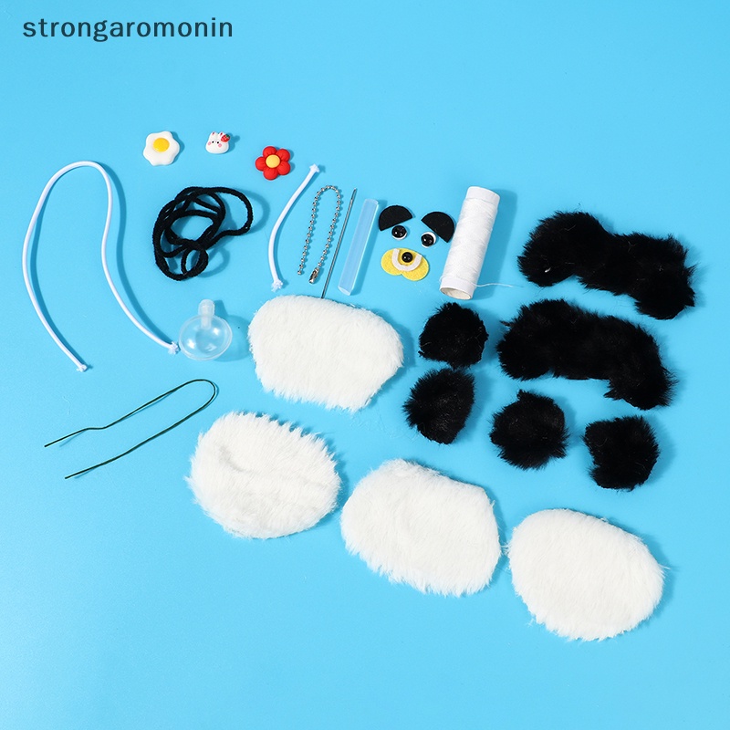 St đồ chơi nhồi bông gấu trúc nhỏ kẹp tiếng khóc tự làm búp bê thủ công chất liệu túi móc chìa khóa túi mặt dây chuyền búp bê quà tặng st