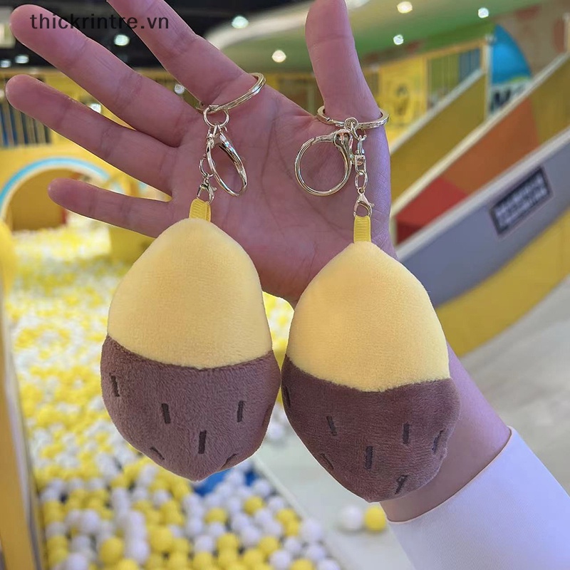 Thi smiley sweet potato keychain mặt dây chuyền hợp thời trang mát mẻ dễ thương sáng tạo búp bê sinh viên cặp đôi đi học u disk car keychain vn