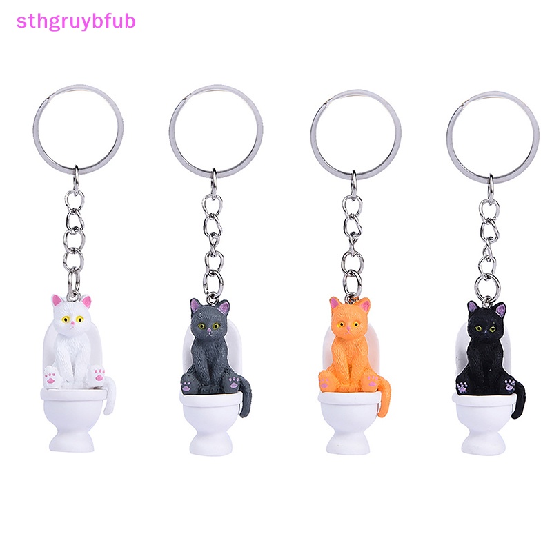 Sthb sáng tạo phim hoạt hình nhà vệ sinh mèo móc khóa đáng yêu vui nhộn cho bé gái túi mặt dây chuyền ba lô trang trí nội thất vn