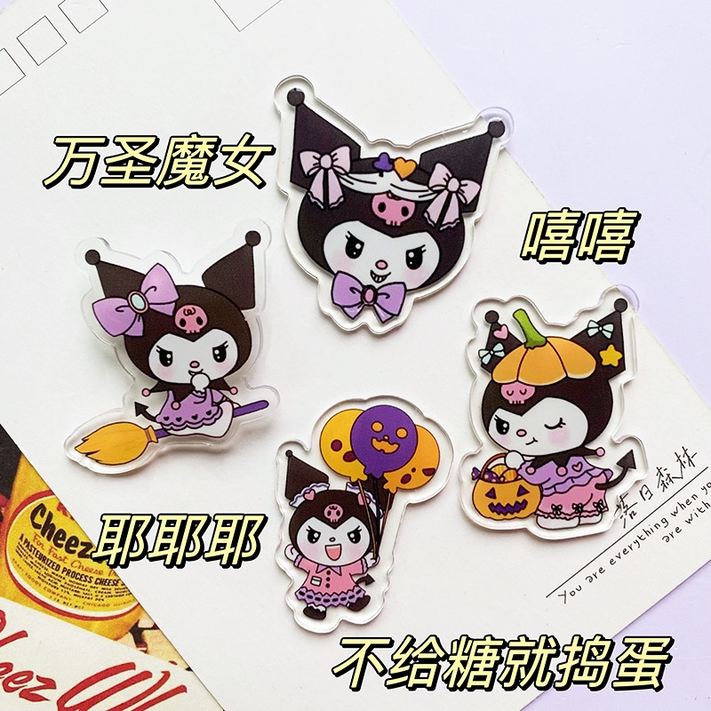 Sanrio Trâm Cài Áo Bằng acrylic Hình kuromi Dễ Thương Sáng Tạo
