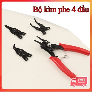 Bộ kìm phe 4 đầu đa năng ❤️freeship❤️kìm mở phe 4 đầu trong ngoài thẳng cong 170mm