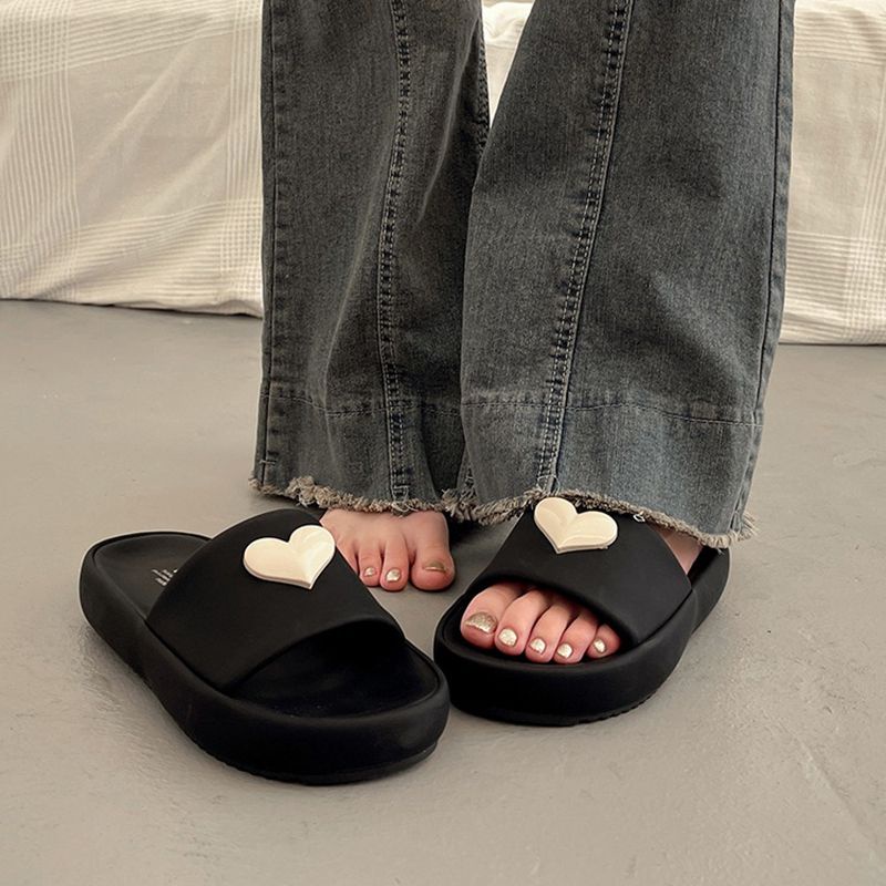 KaBaiQi Dép bánh mì guốc dép sandal nữ Màu Sắc Đơn Giản Thoải Mái Cao Gót Chống Trơn Trượt dép đế xuồng 34ZHDLX0814