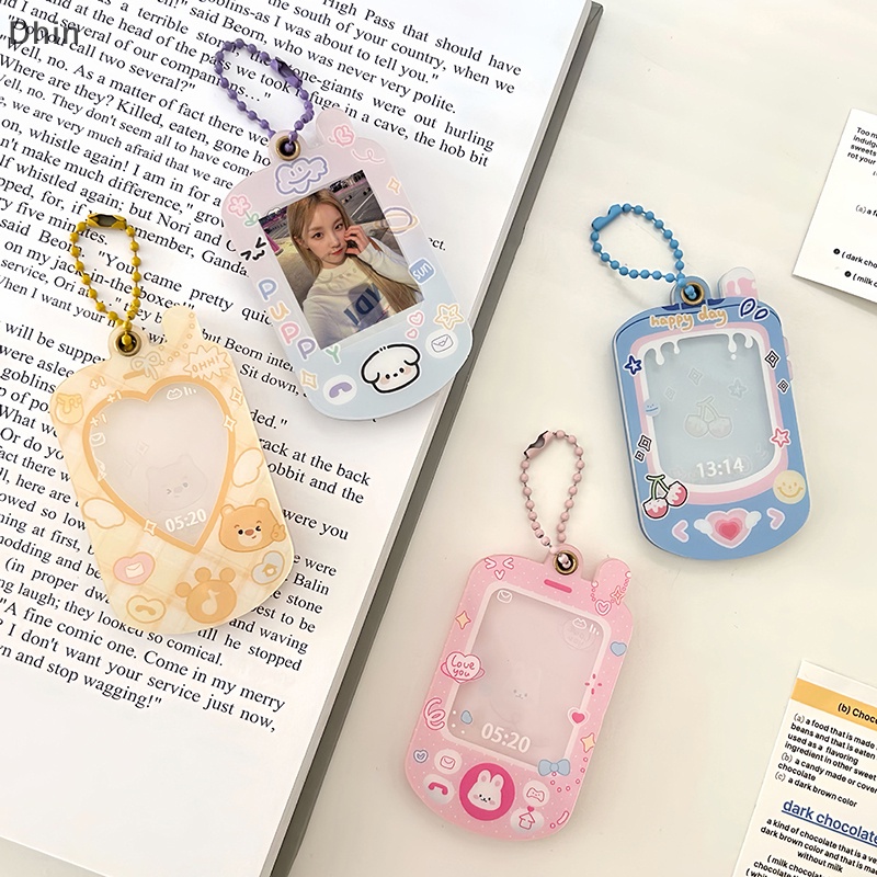Album ảnh thẻ chủ thẻ từ tính kawaii photocard holder keychain mini photo album bộ thẻ acrylic cho túi charm keyring cod