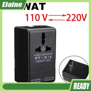 Máy biến áp điện áp kép elaine 100w di động nhẹ 110 / 120v đến 220 / 240v bộ chuyển đổi nguồn step-up down