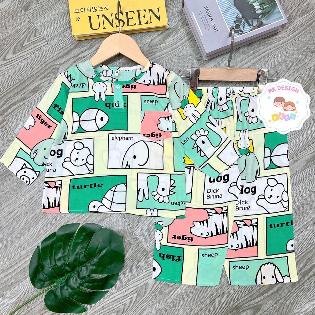 Bộ quần áo bé trai tay dài quần dài vải tole  loại 1 đủ size từ 7kg-35kg