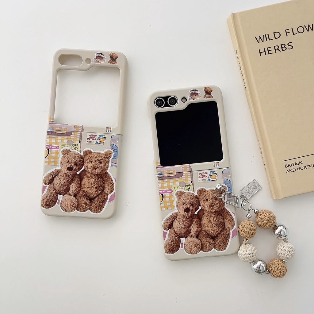 Samsung galaxy z flip 5 5g thời trang da cảm giác dễ thương phim hoạt hình chú chó bông barbie samsung z flip 5 pc case cứng chống sốc điện thoại sáng tạo vỏ