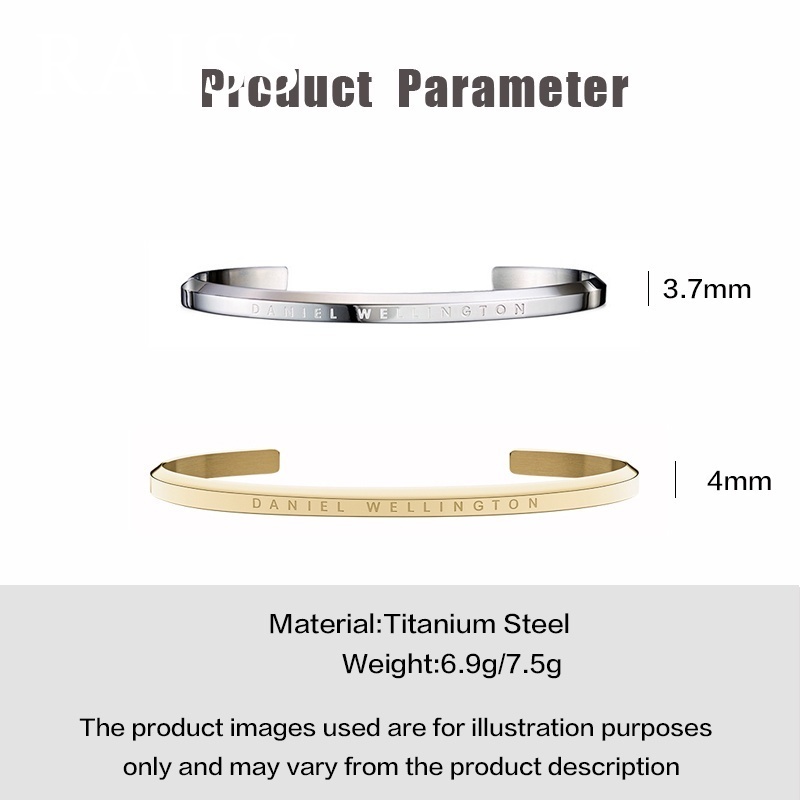 Vòng tay Cuff thép titan thiết kế đơn giản thanh lịch thời trang dành cho nam và nữ