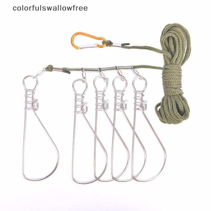 Colorfulswallowfree fishing lock buckle fishing snaps chain stringer with float live fish lock belt abc