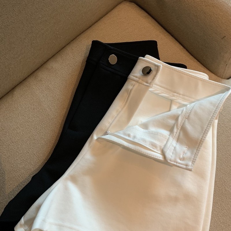 Đơn giản màu rắn đơn giản quần short cạp cao co giãn skinny