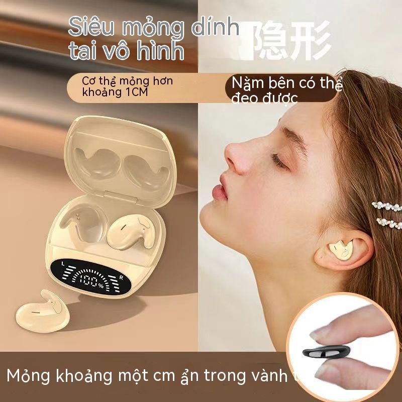 Tai nghe Bluetooth dẫn truyền xương siêu mỏng không vào tai ngủ thật không dây vô hình nằm nghiêng có thể đeo không ép t