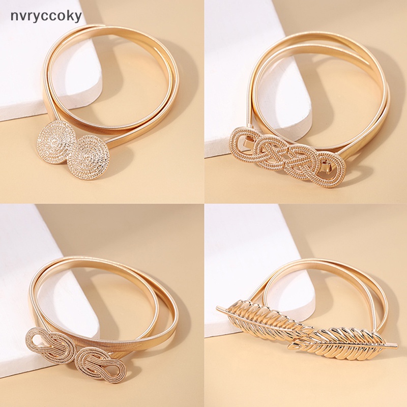 Thời trang nữ vàng thun thắt lưng thắt lưng thắt lưng nữ thiết kế váy đa năng trang trí chuỗi thắt lưng phụ kiện quần áo vn