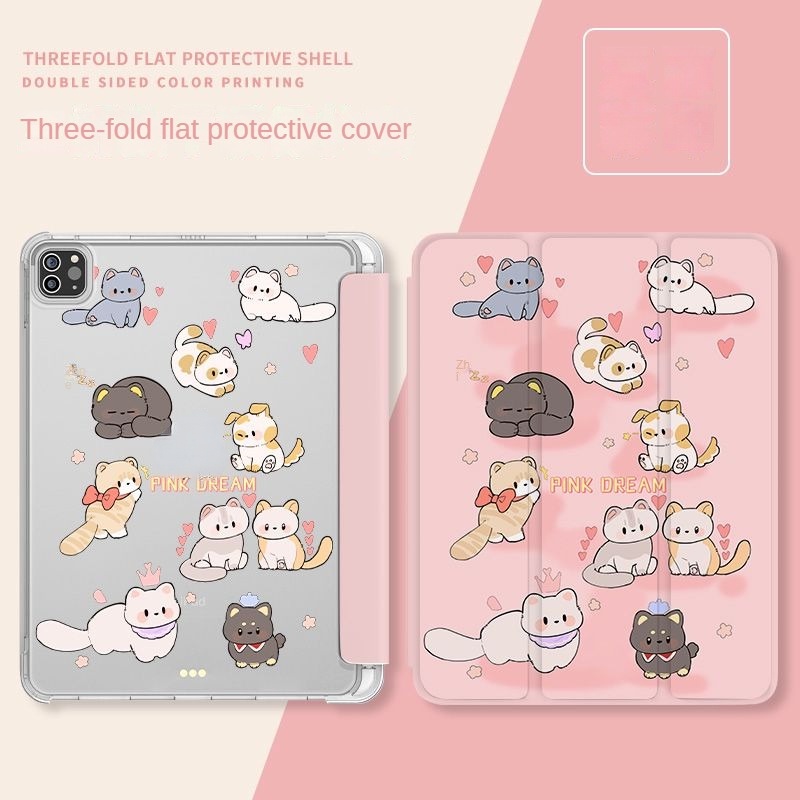 Thích hợp cho ipad pro11 chơi ipad kitty dễ thương gen9/8/7 10.2 ipad có khe cắm bút gen5 / 69.7 ba lần air5 / 4 10.9 túi khí 2022 gen 10 ipad case