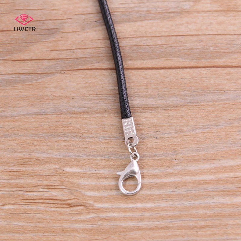 Hwetr 10 cái 1.5mm dây da đen có thể điều chỉnh dây cho vòng đeo cổ tự làm làm mới