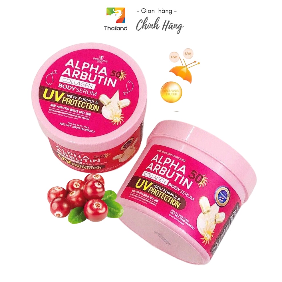 Kem dưỡng trắng chống nắng Alpha Arbutin 50spf UV Serum Protection hũ 500g Thái Lan
