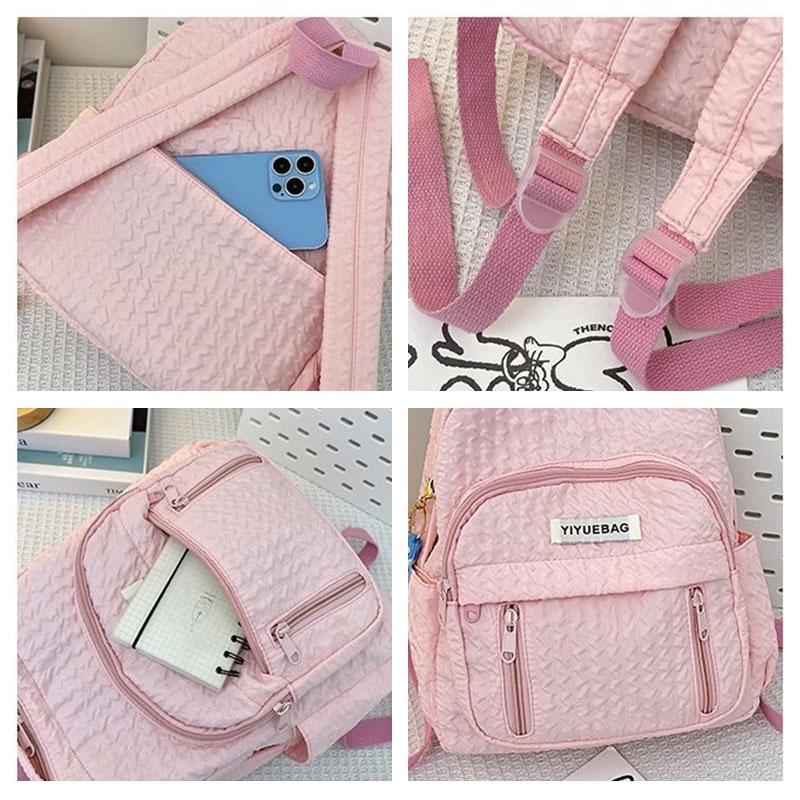 Elacent Ba Lô Đi Học mini Đơn Giản Dễ Thương Phong Cách Hàn Quốc