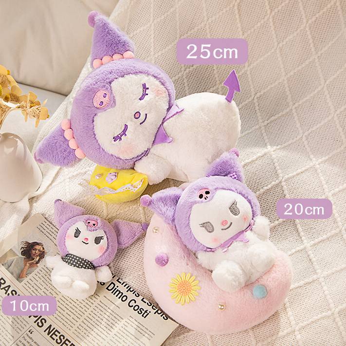 Doly sanrio Thú Nhồi Bông Hình Mặt Trăng / Thỏ kuromi melody Dễ Thương Cho Bé Gái