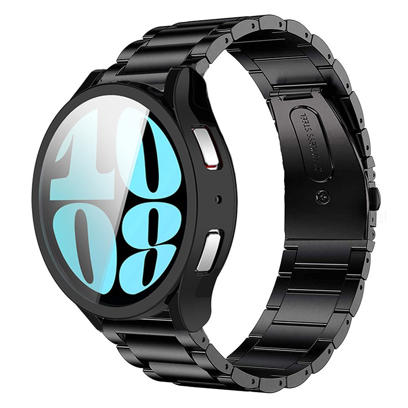Dây đeo + vỏ cho samsung galaxy watch 4 5 6 40mm 44mm vòng tay kim loại cho galaxy watch 6 4 classic 47mm 43mm 46mm 42mm dây đeo cổ tay