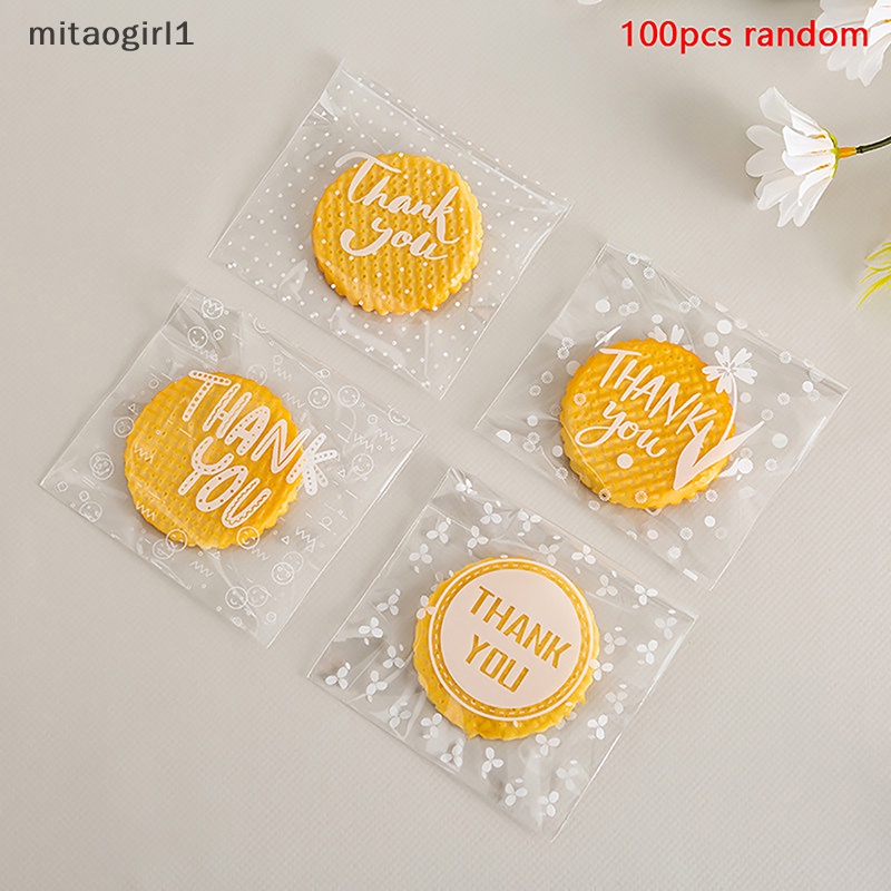 100 cái kiểu hỗn hợp nhựa trong suốt cảm ơn bạn túi đóng gói hoa tự làm kẹo cookie túi tự dính túi boutique