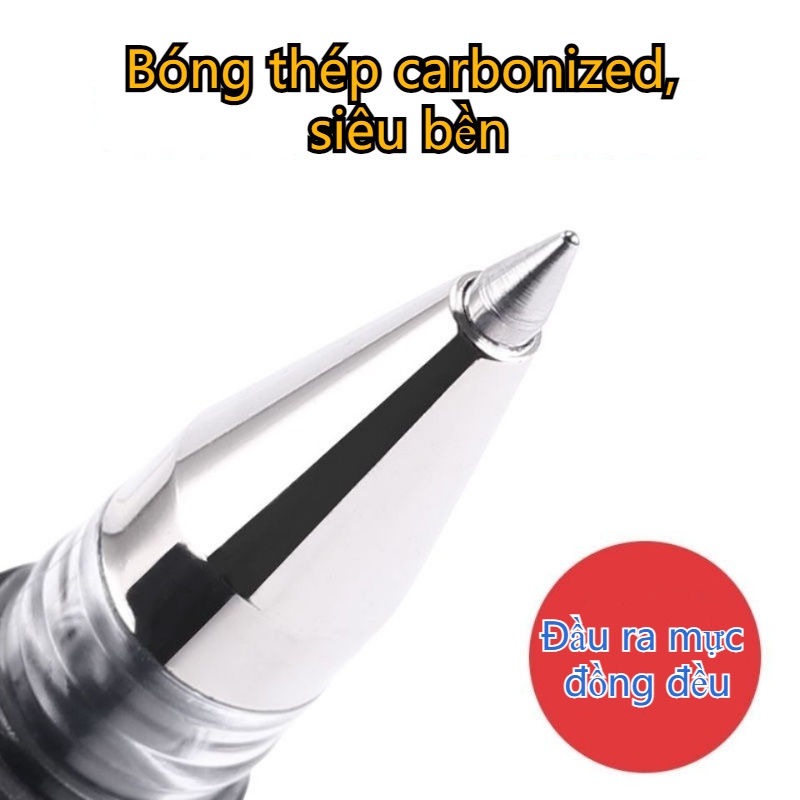 Bút bi bút gel 0.5mm cao cấp mực đều - Ngòi kiểu đạn nước xanh đen đỏ-MCKES