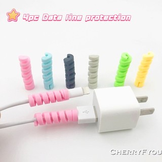 Set 4 phụ kiện bảo vệ cáp sạc USB/tai nghe nhỏ nhắn đáng yêu
